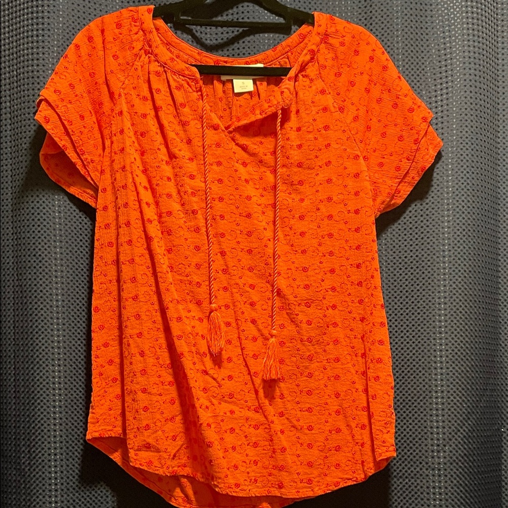 Allison Daley Vibrant Orange Blouse